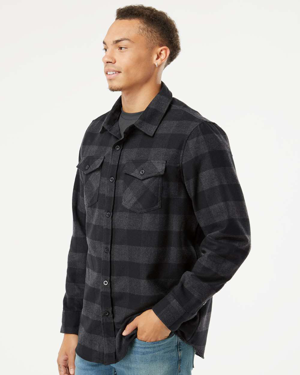 Grey Heather / Black Flannel