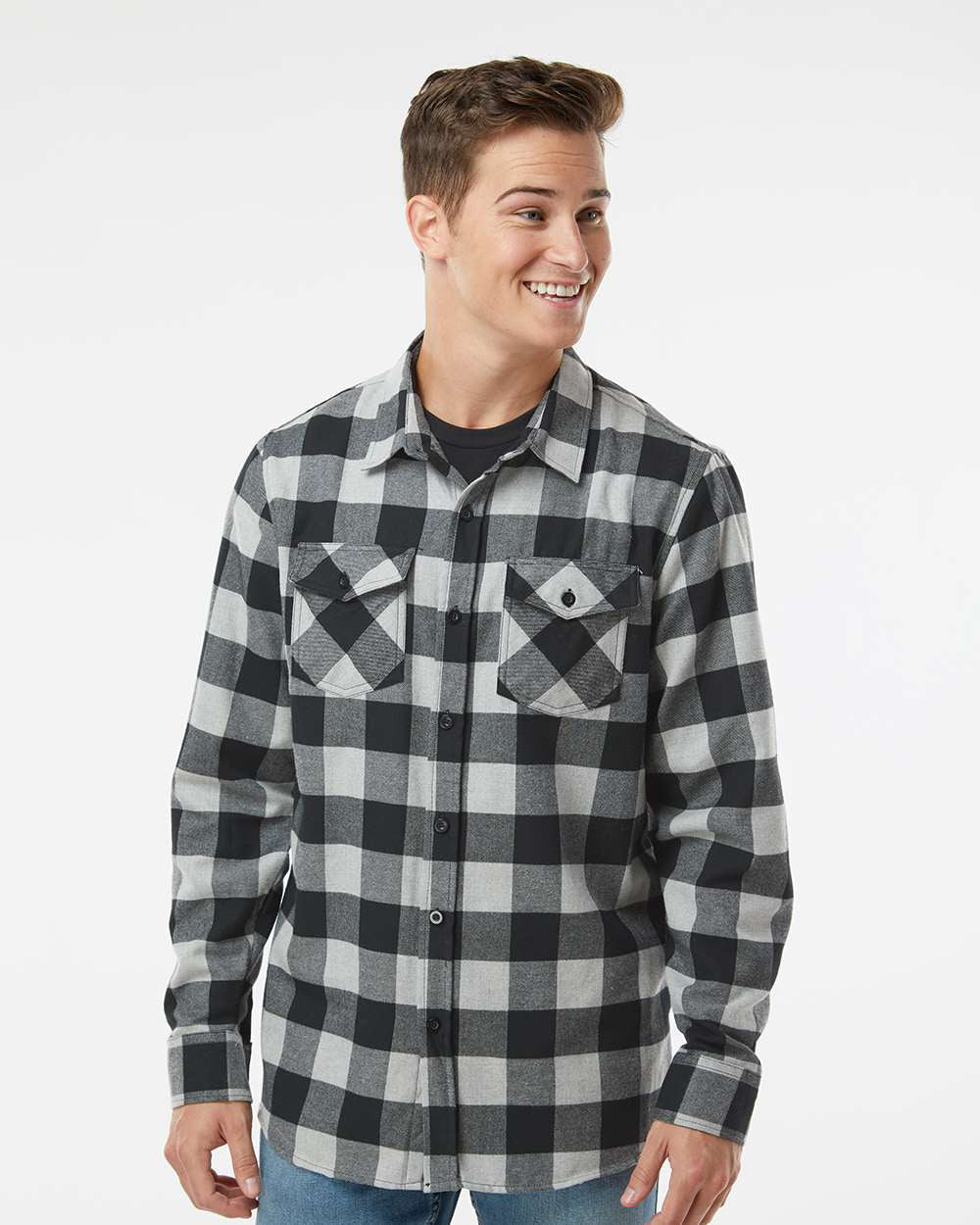 Grey Heather / Black Flannel